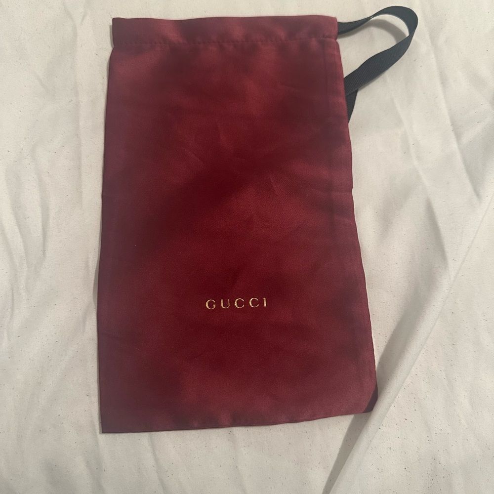 Gucci Burgundy dust bag with Gold Logo